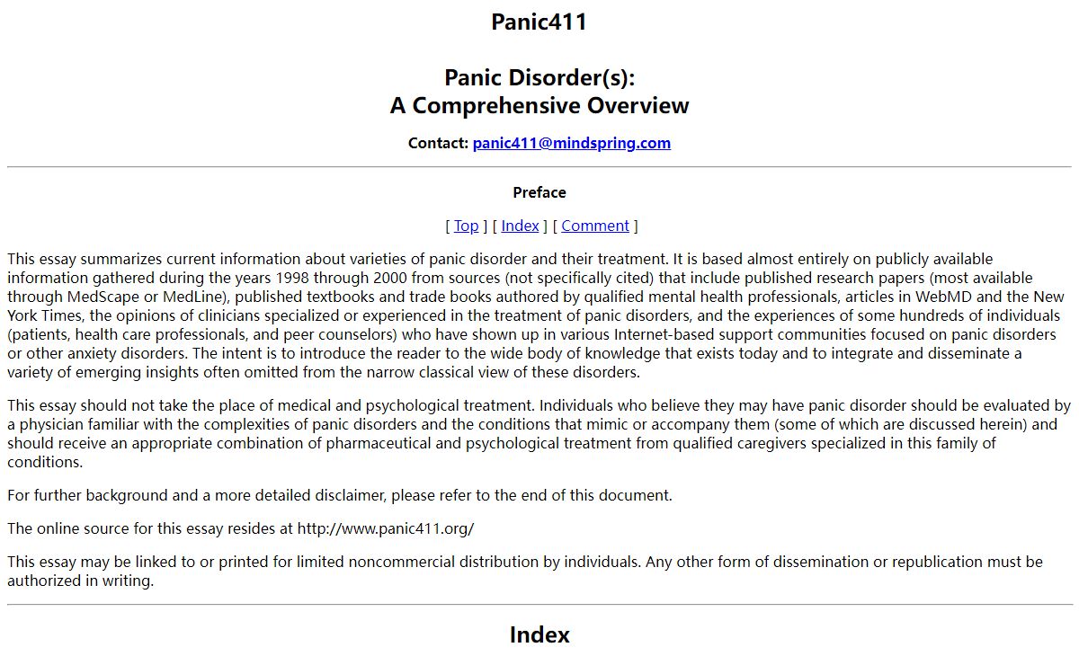 Panic Disorder(s): A Comprehensive Overview