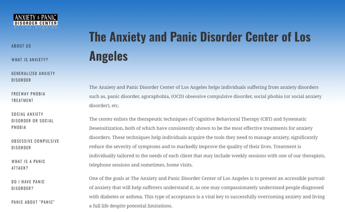 Panic LA – Anxiety and Panic Center of Los Angeles