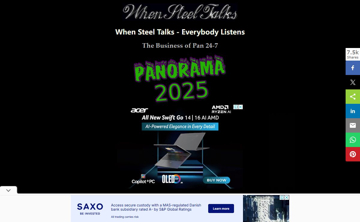 Steelband Music 24-7 Without Compromise - News, History, Business and Entertainment - When Steel Talks