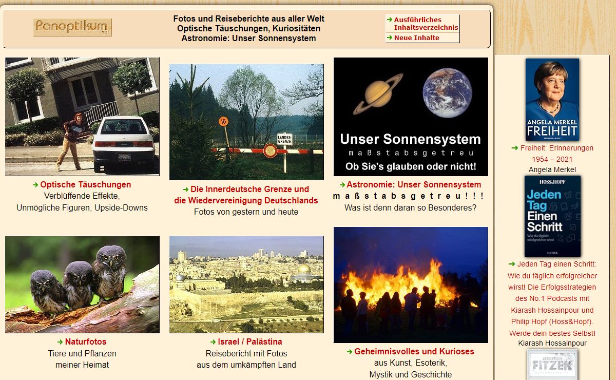 Bilder, Reiseberichte, Optische Täuschungen, Kuriositäten