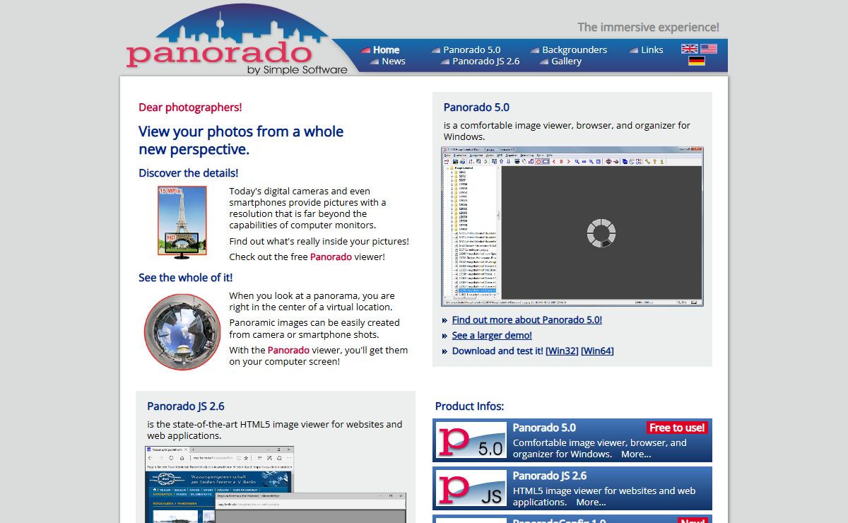Panorado - Panoramic Image Viewer Software