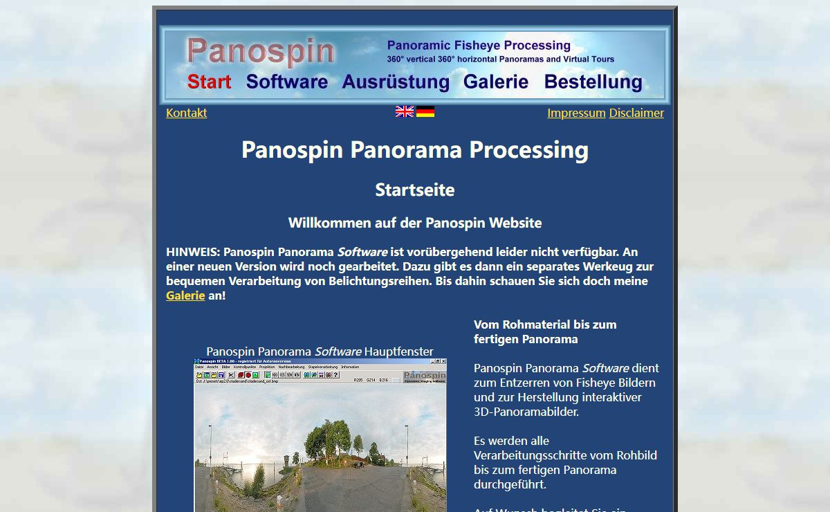 Panospin Panorama Processing - Startseite