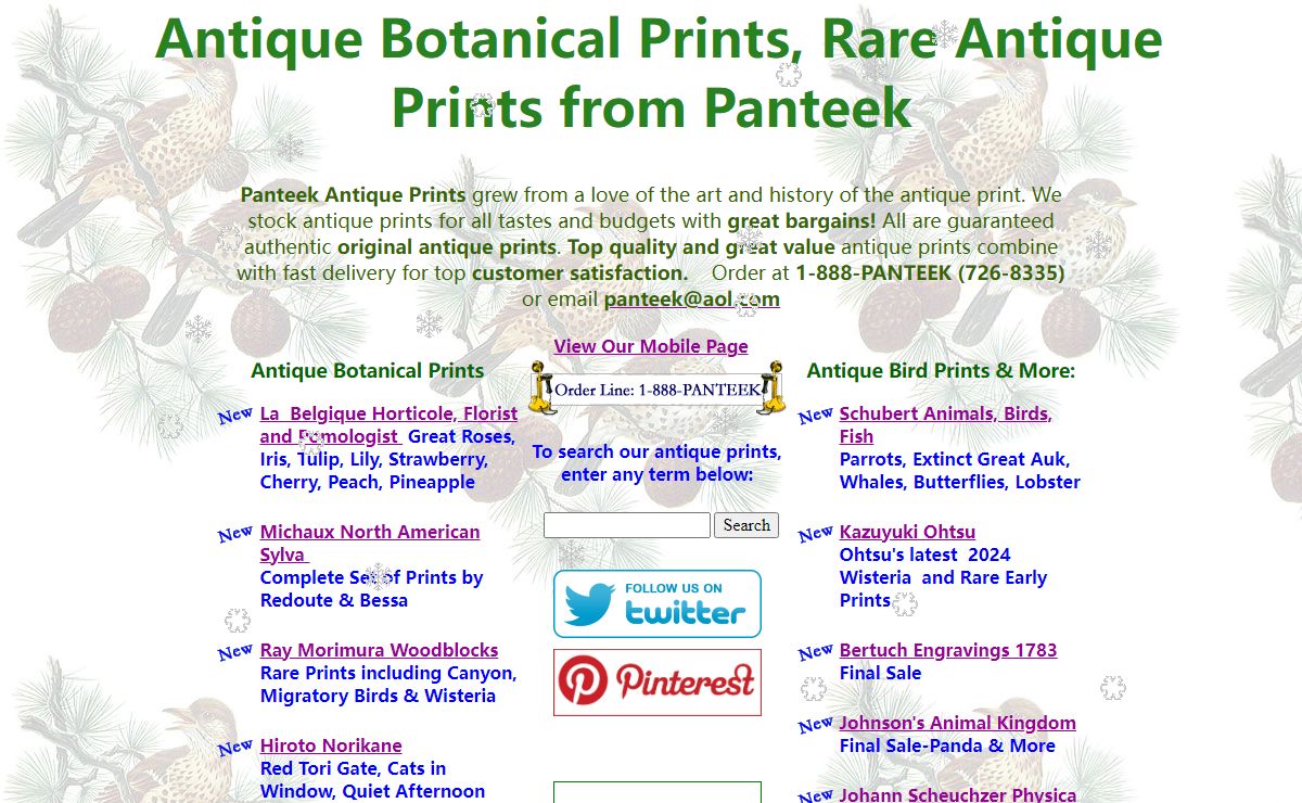 Antique Botanical Prints, Rare Antique Prints from Panteek
