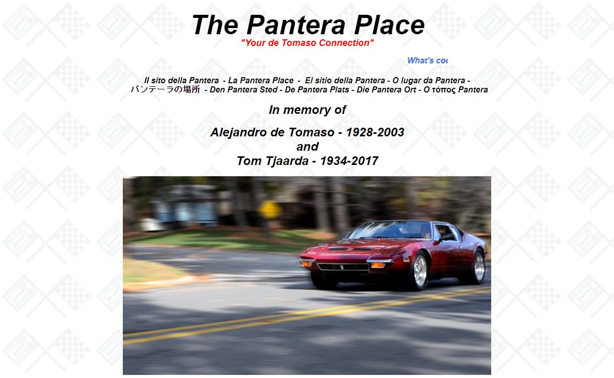 The Pantera Place - de Tomaso Pantera - Your de Tomaso Connection