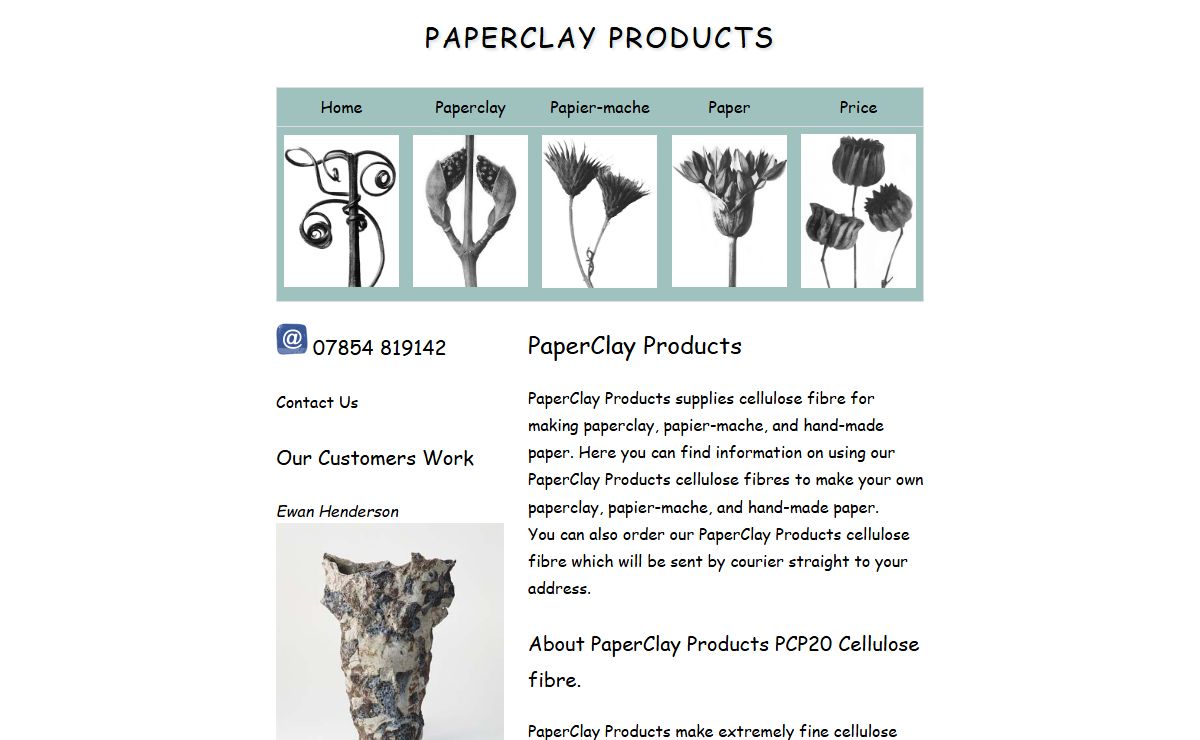 PaperClay Products - Make Paperclay using our Finely Milled Cellulose Fibre