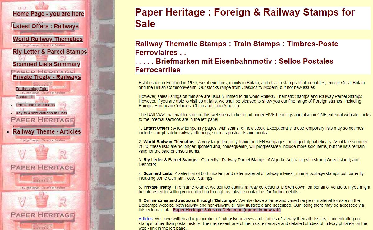 Paper Heritage : Train / Railway Thematic Stamps