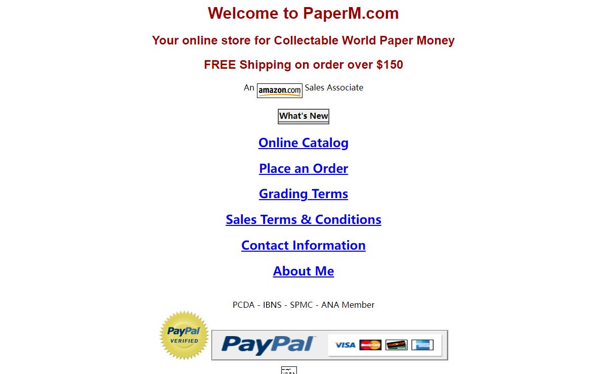 PaperM - Your Online Store for World Paper Money, Stocks, and Bonds
