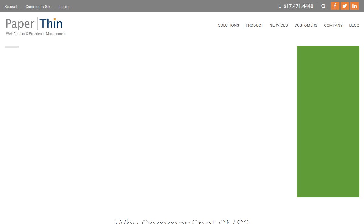 PaperThin Web content (CMS)