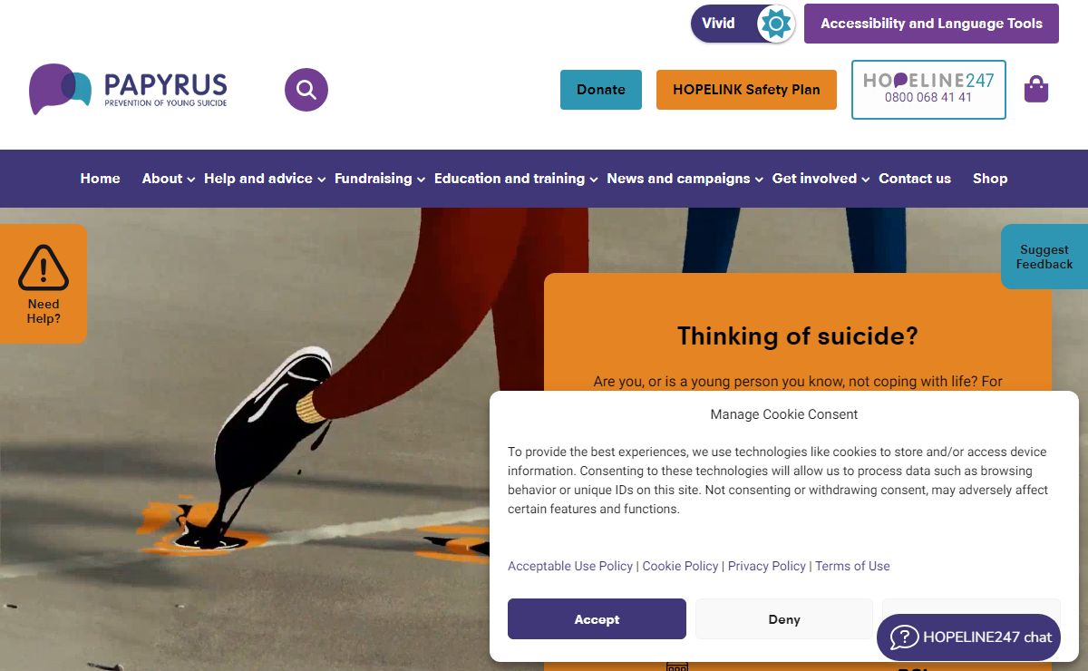 Papyrus UK Suicide Prevention | Prevention of Young Suicide
