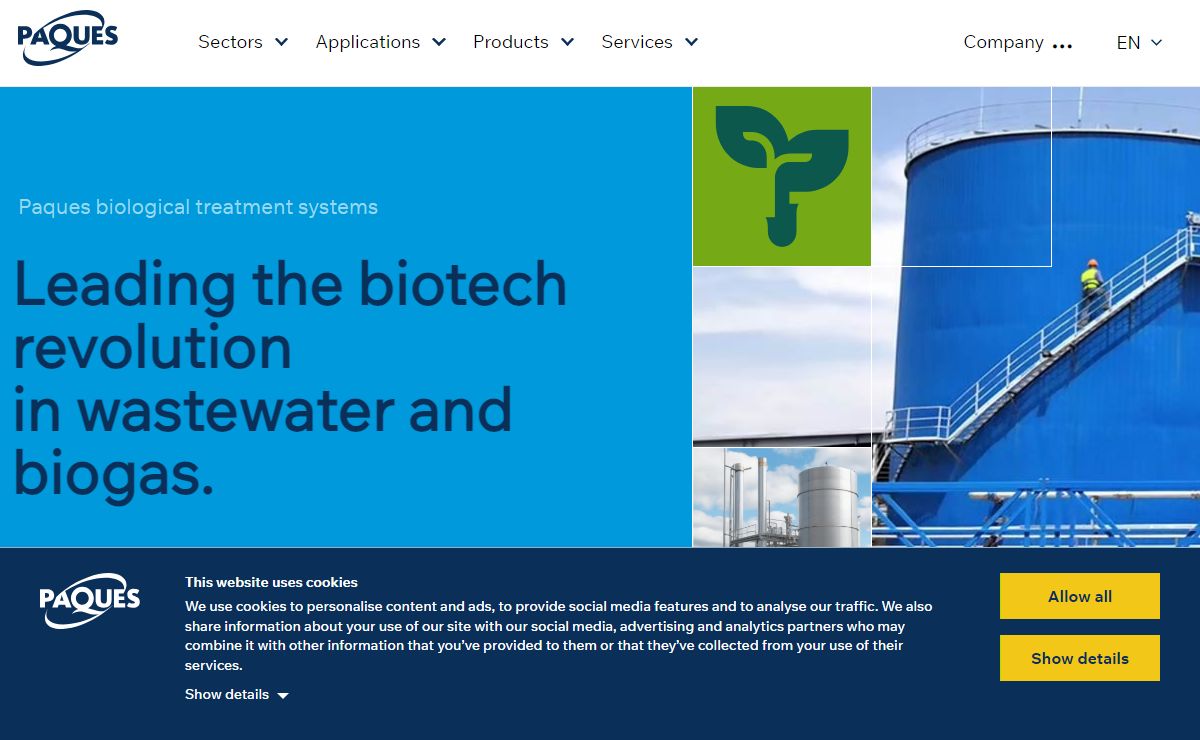 Paques - Biological wastewater & biogas treatment systems