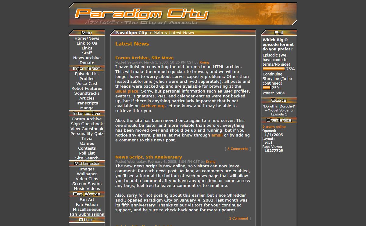 Paradigm City - Where Original Big O Content Is More Than Just a Memory