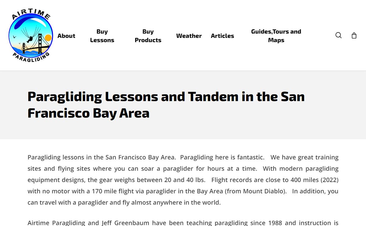 Paragliding Lessons and Tandem in the San Francisco Bay Area - Paragliding Lessons in the San Francisco Bay Area