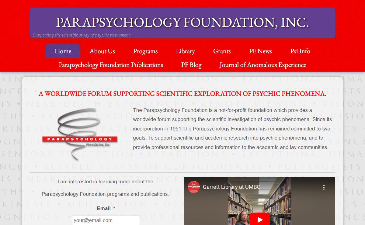Supporting the scientific study of psychic phenomena | Parapsychology Foundation, Inc.