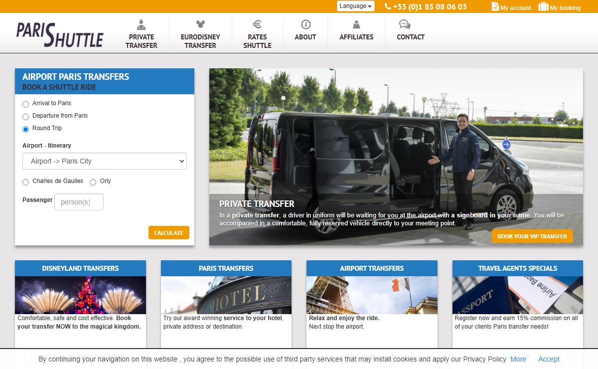 Paris shuttle airport transfer