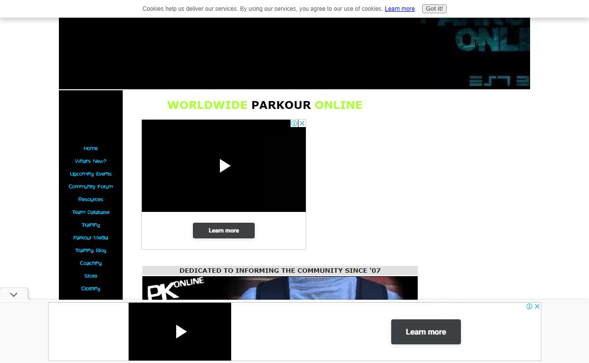 Parkour Online - First for Online Training Resources, Tutorials and Information