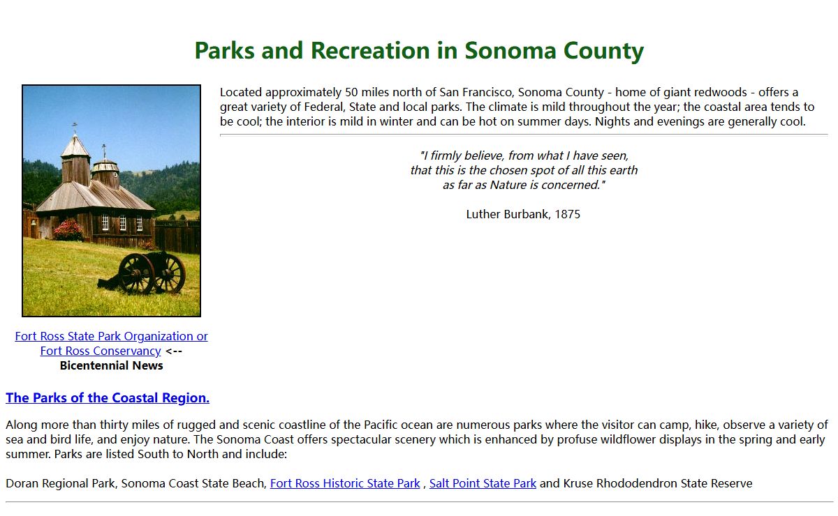Parks and Recreation in Sonoma County, California