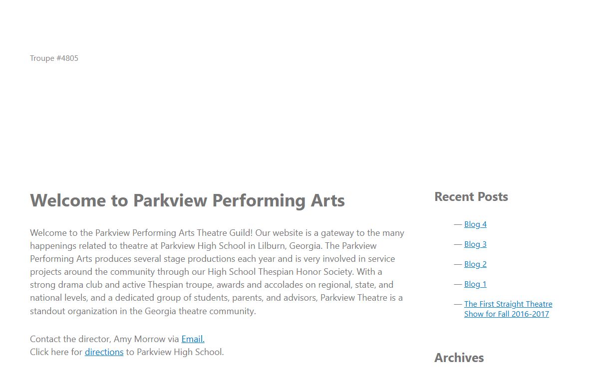 Parkview Performing Arts Theatre Guild | Troupe #4805