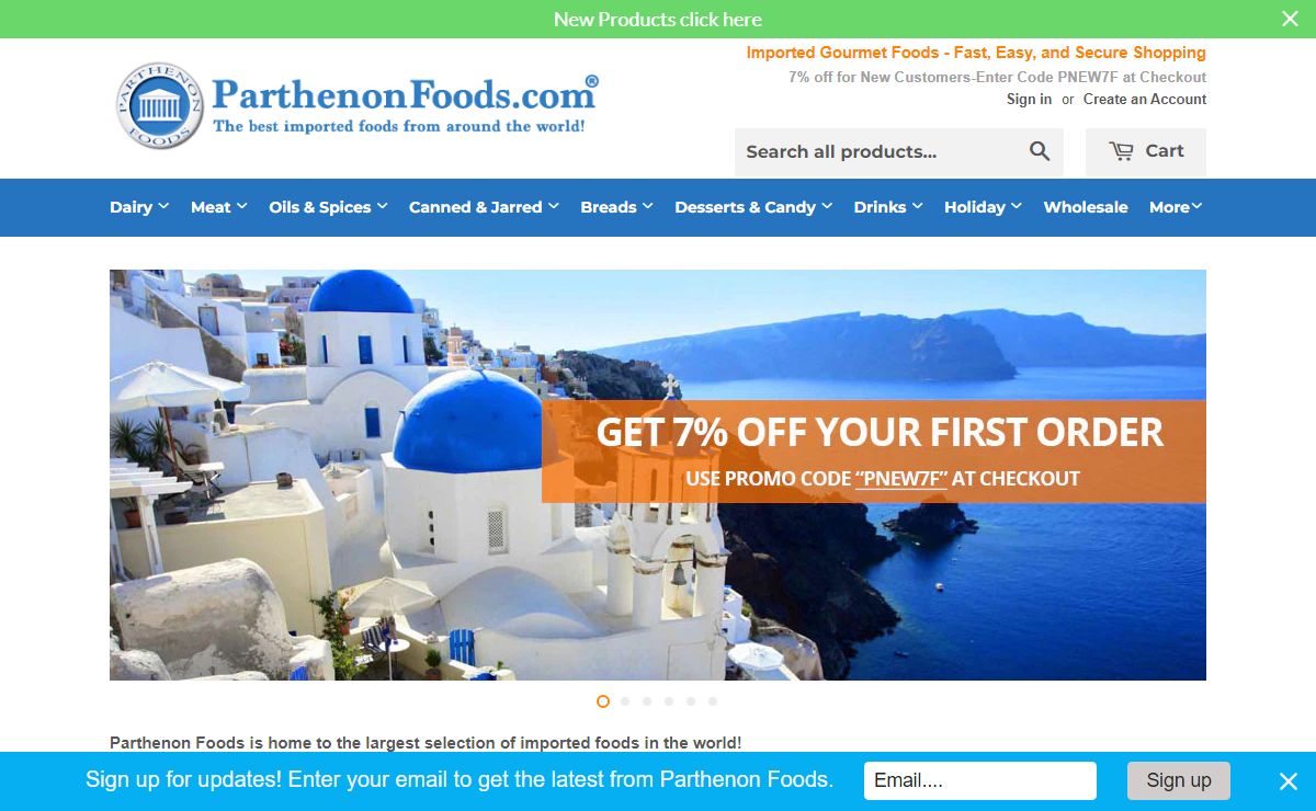 Parthenon Foods Imported Gourmet Foods - Fast, Easy, and Secure