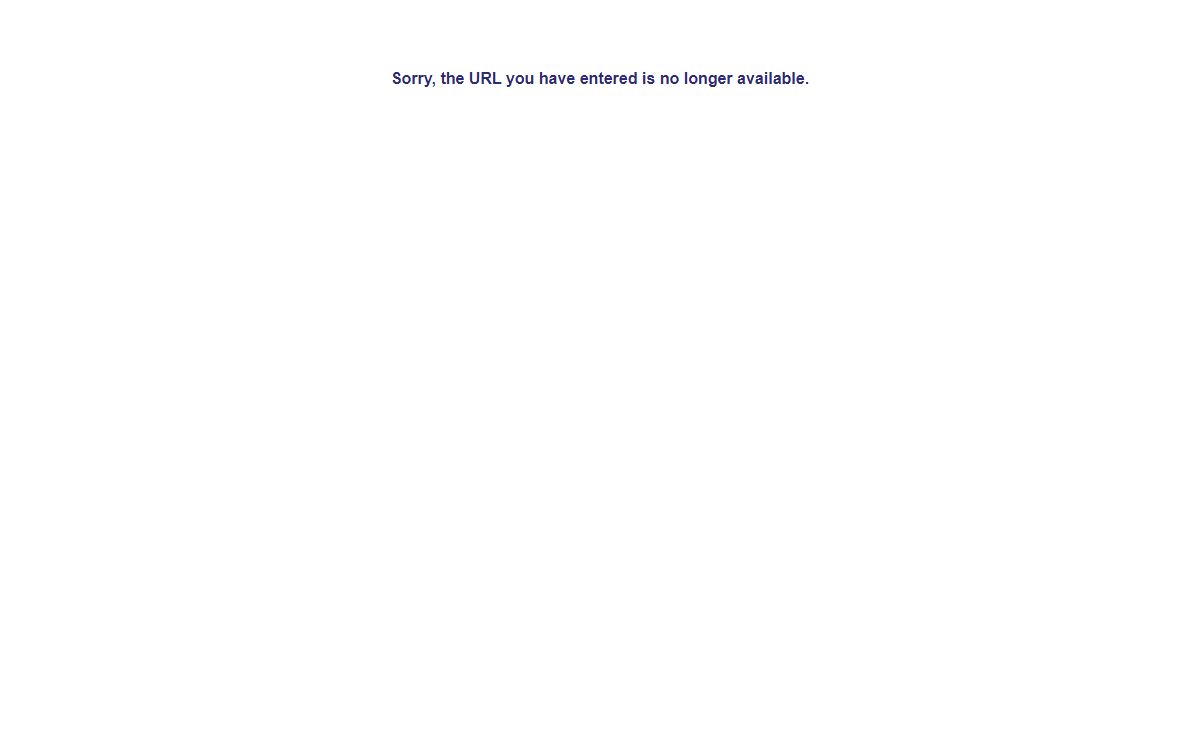 Sorry, the URL you have entered is no longer available