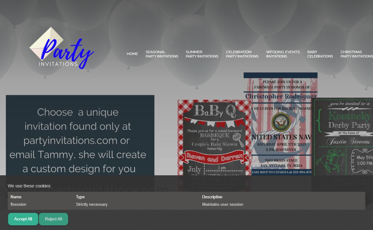 Party Invitations home