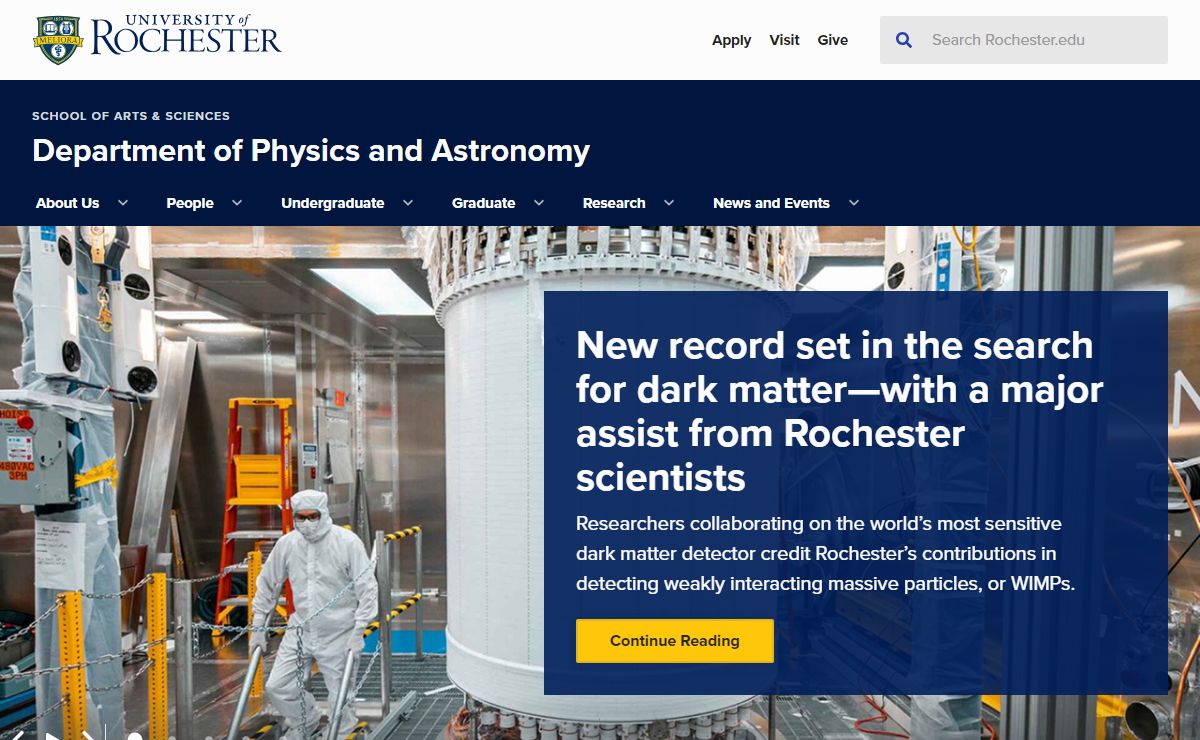 Department of Physics and Astronomy : University of Rochester