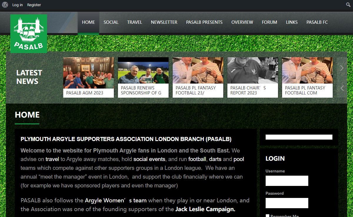 PLYMOUTH ARGYLE SUPPORTERS ASSOCIATION LONDON BRANCH |