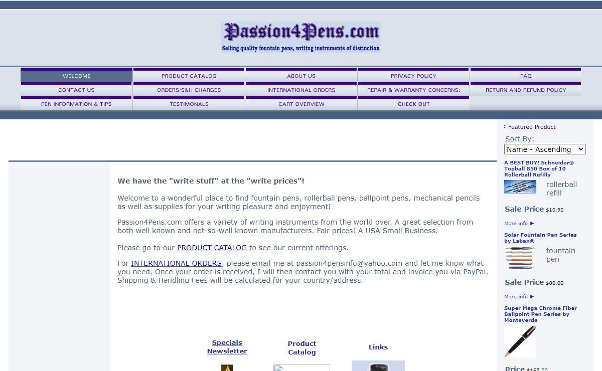Passion4Pens.com - Selling Quality Fountain Pens, Writing Instruments of Distinction