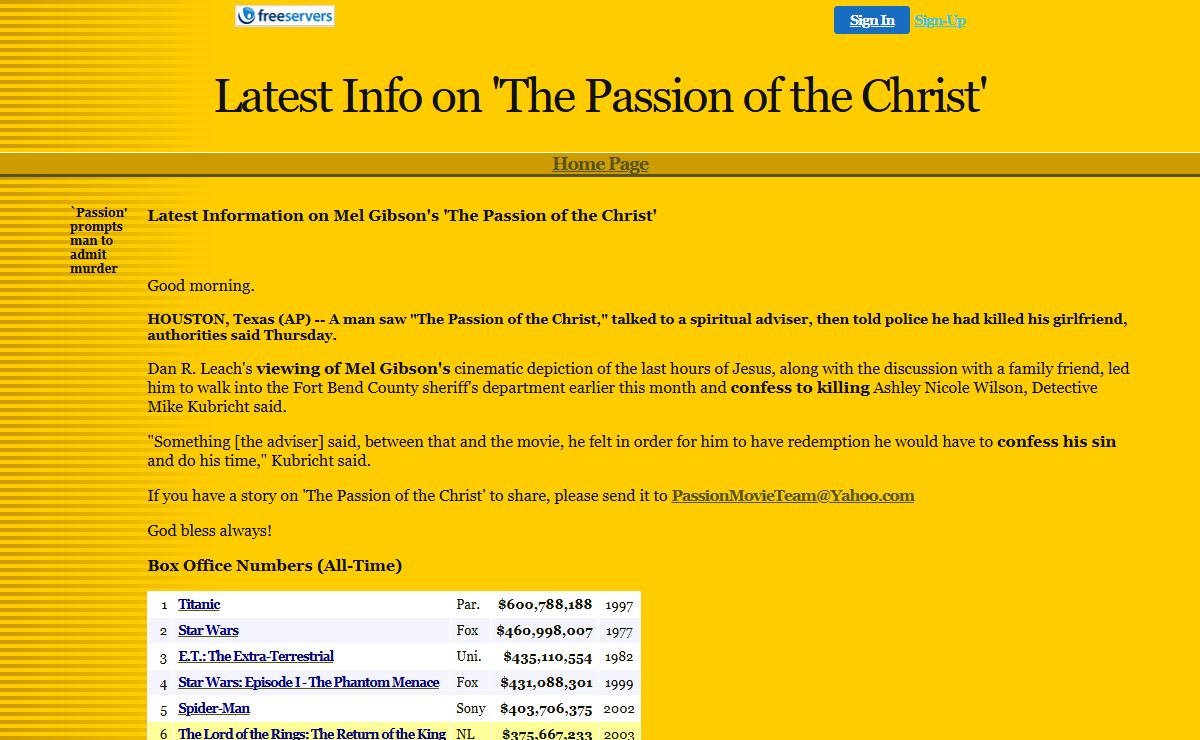 Games Web Page