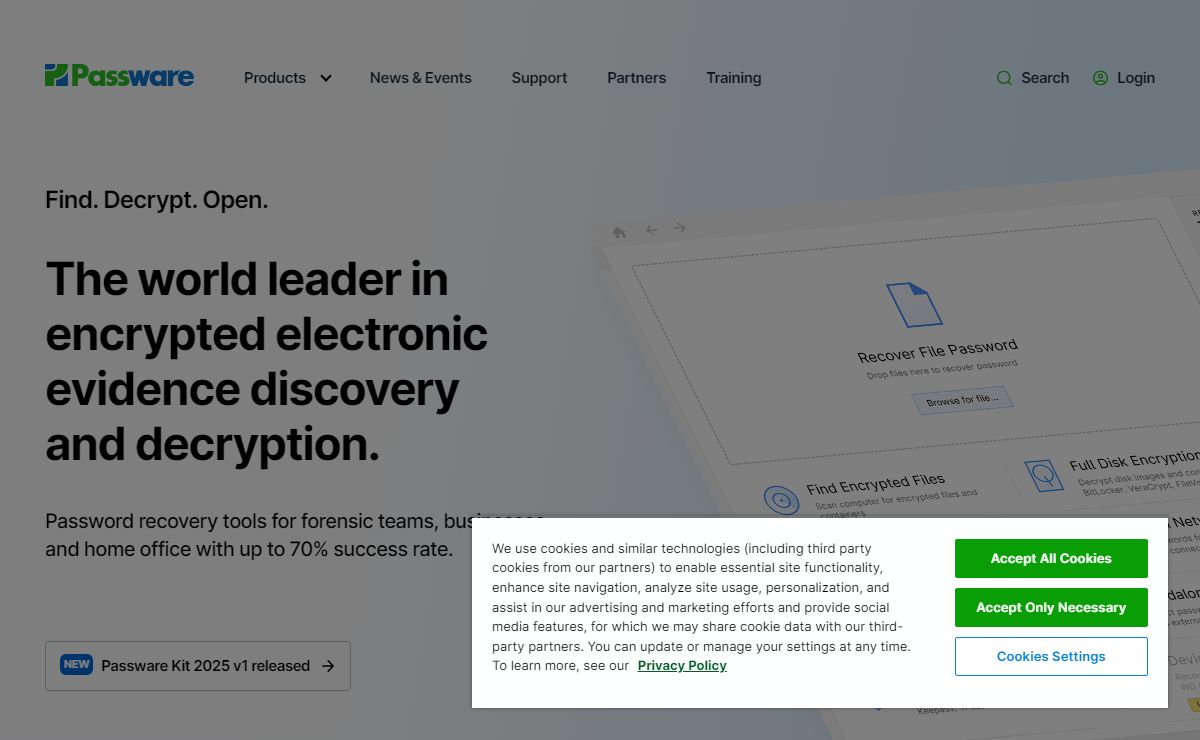 Password recovery tools by Passware