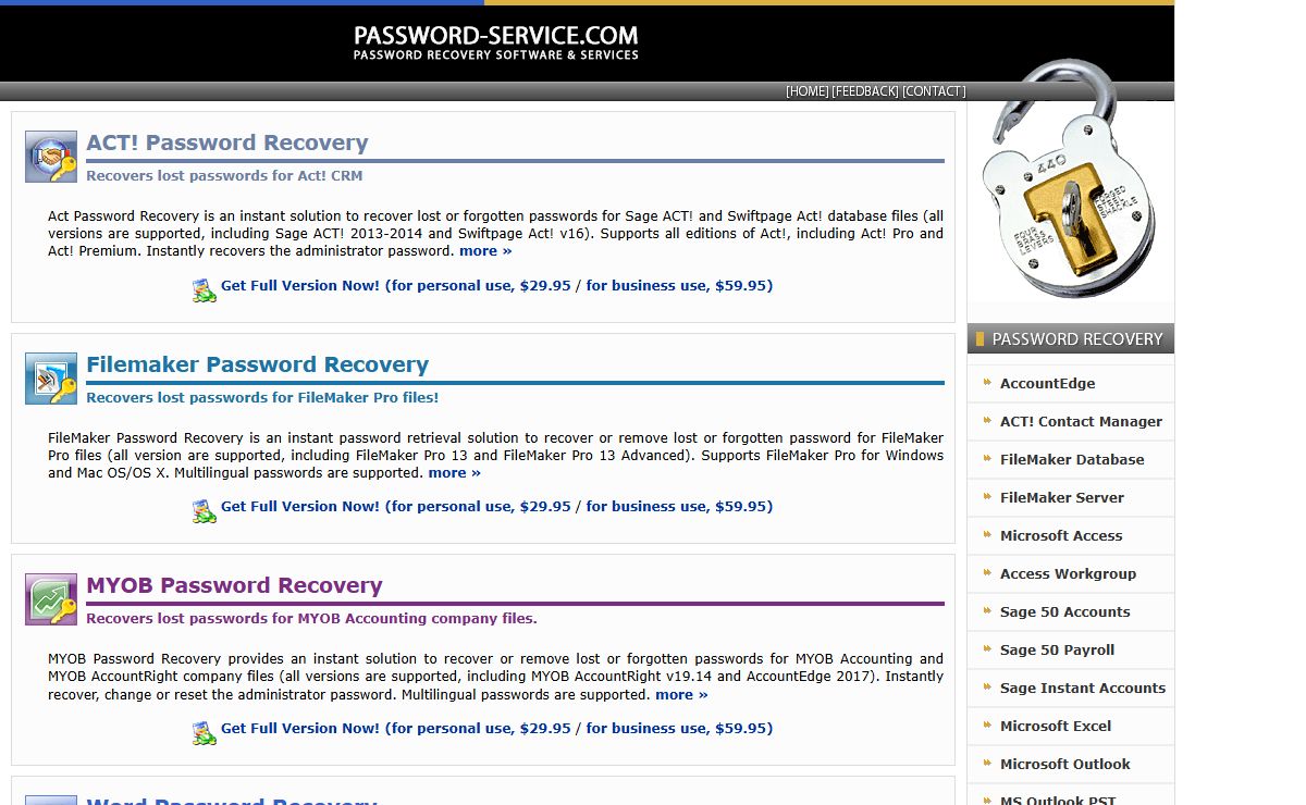 Password Recovery Software and Services