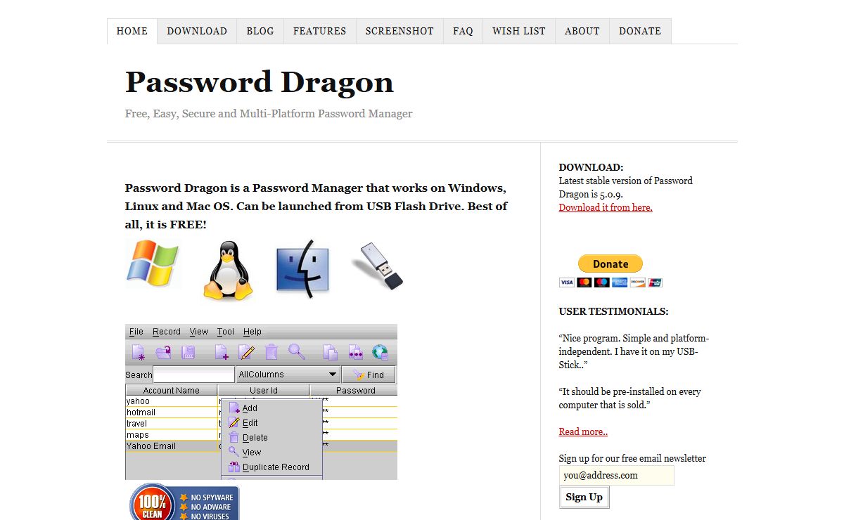 Password Dragon – Free, Easy and Secure Password Manager for Windows, Mac and Linux