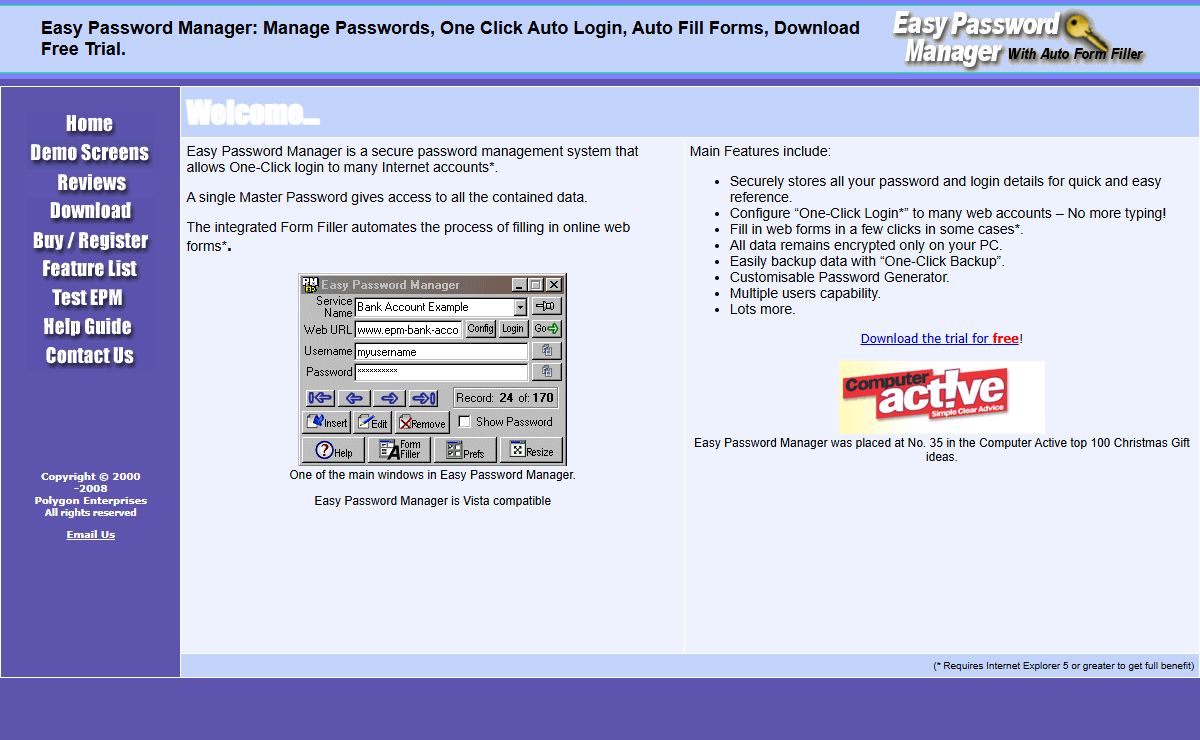 Easy Password Manager - Manage Passwords, Auto Fill Forms, One Click Login