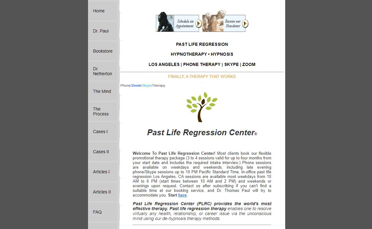 Past Life Regression | Past Life Regression Center® Therapy and Hypnotherapy with Dr. Thomas Paul | De-Hypnosis by Phone/Skype/Zoom