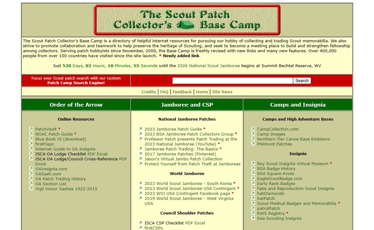 The Scout Patch Collectors Base Camp