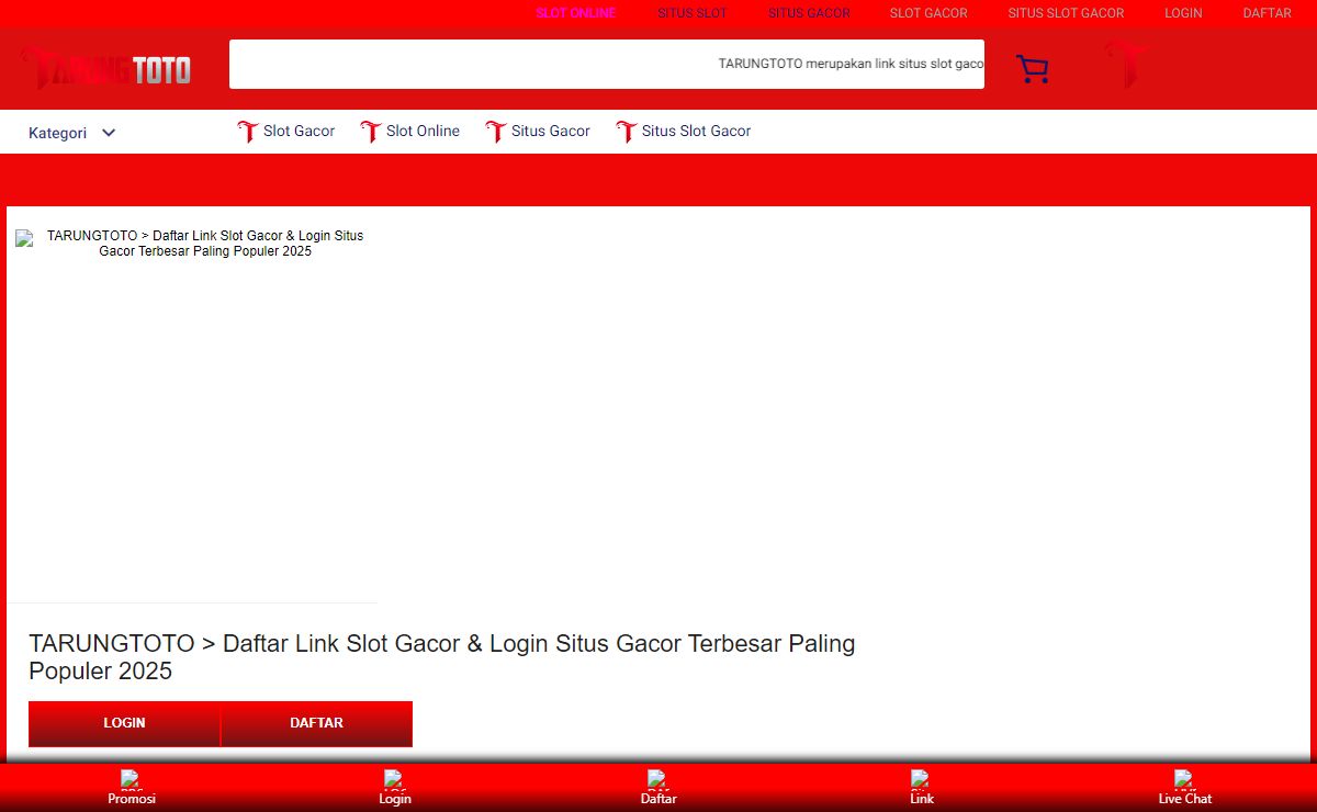 TARUNGTOTO > Daftar Link Slot Gacor & Login Situs Gacor Terbesar Paling Populer 2025