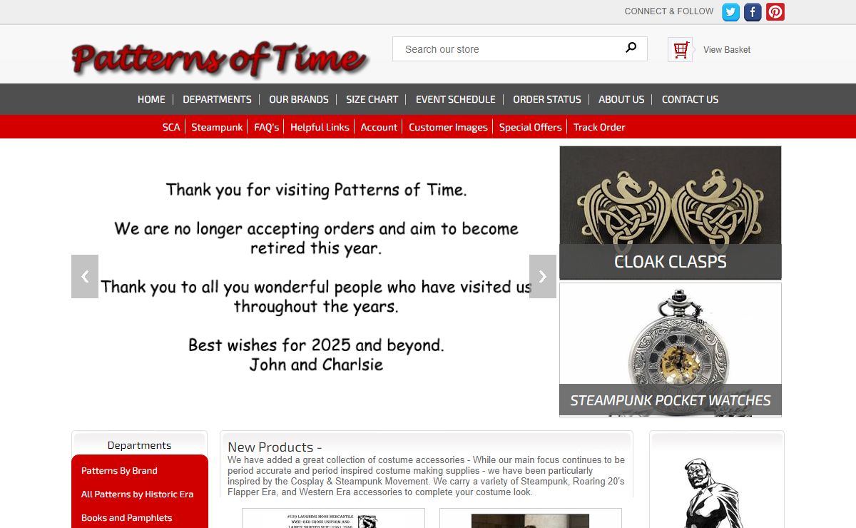 Patterns of Time Costume and Garb Patterns