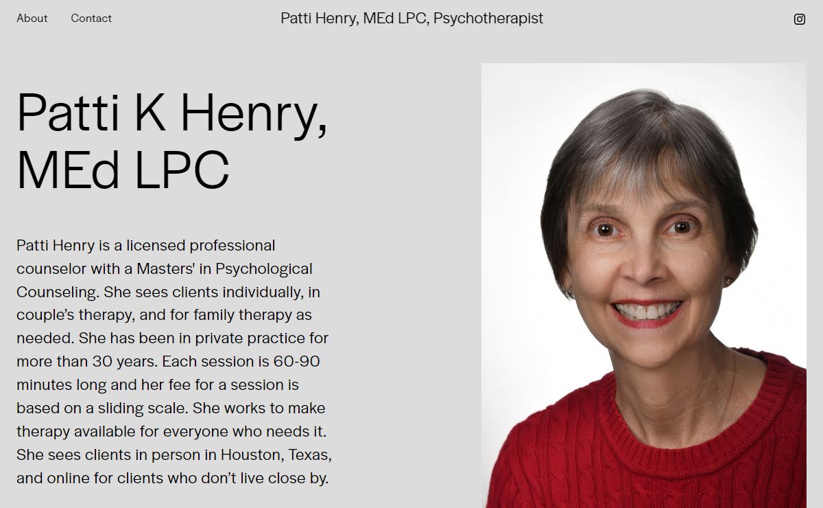 Patti Henry, MEd LPC, Psychotherapist
