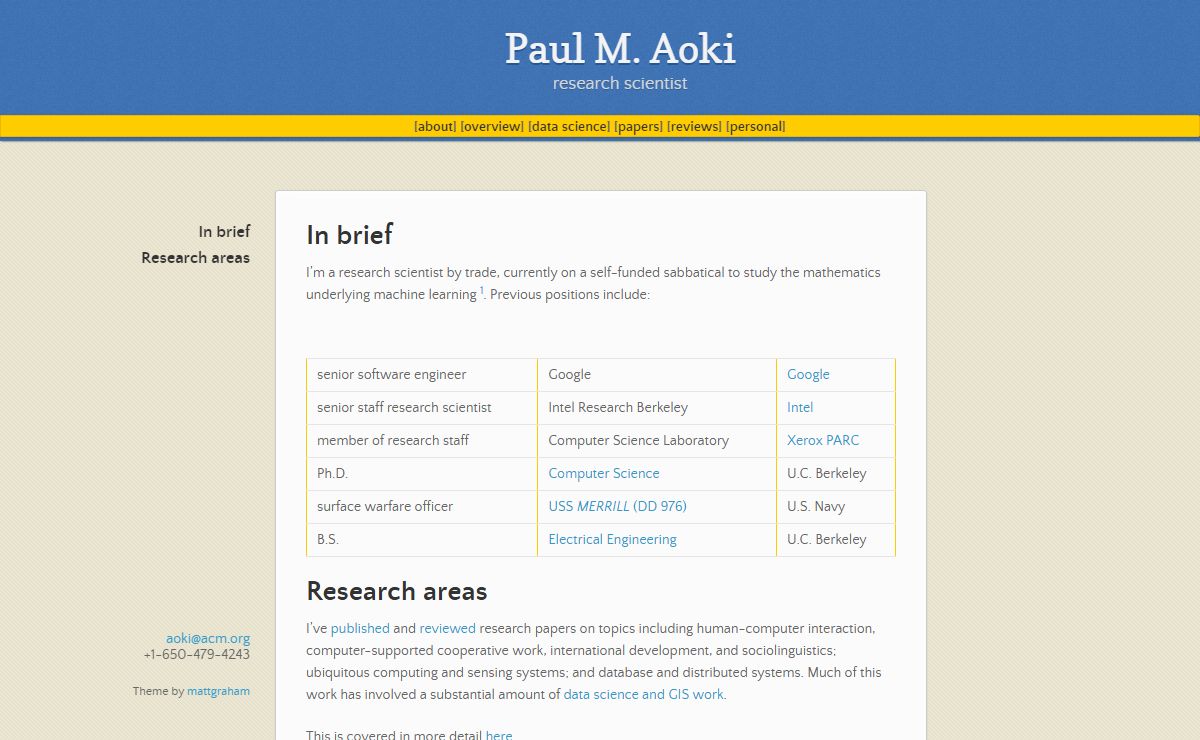 about | Paul M. Aoki