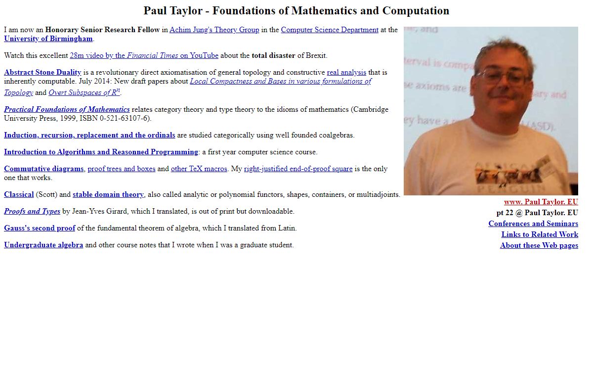 Paul Taylor - Foundations of Mathematics and Computation