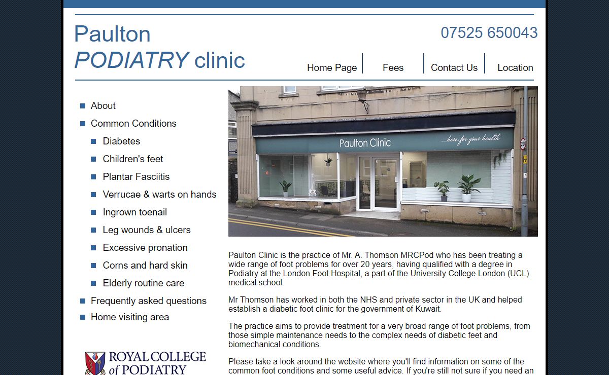 Paulton Podiatry Clinic, Chiropodist / Podiatrist. Radstock & Midsomer Norton