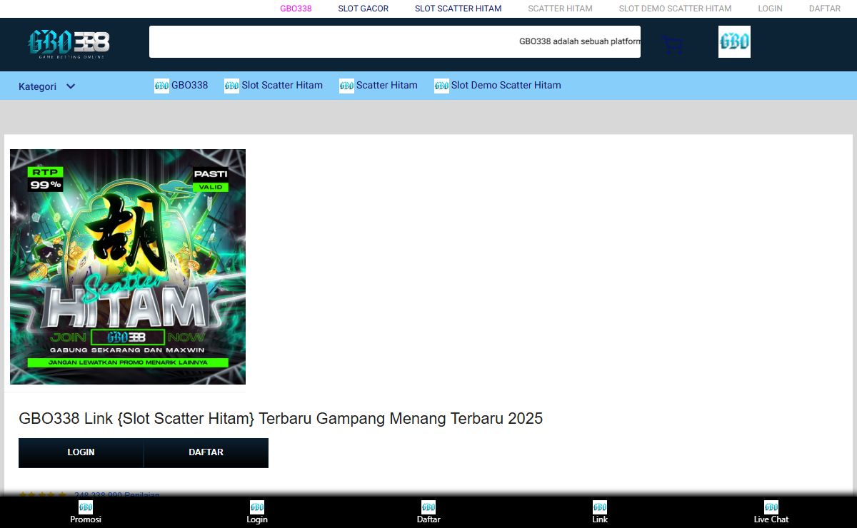 GBO338 Link {Slot Scatter Hitam} Terbaru Gampang Menang Terbaru 2025