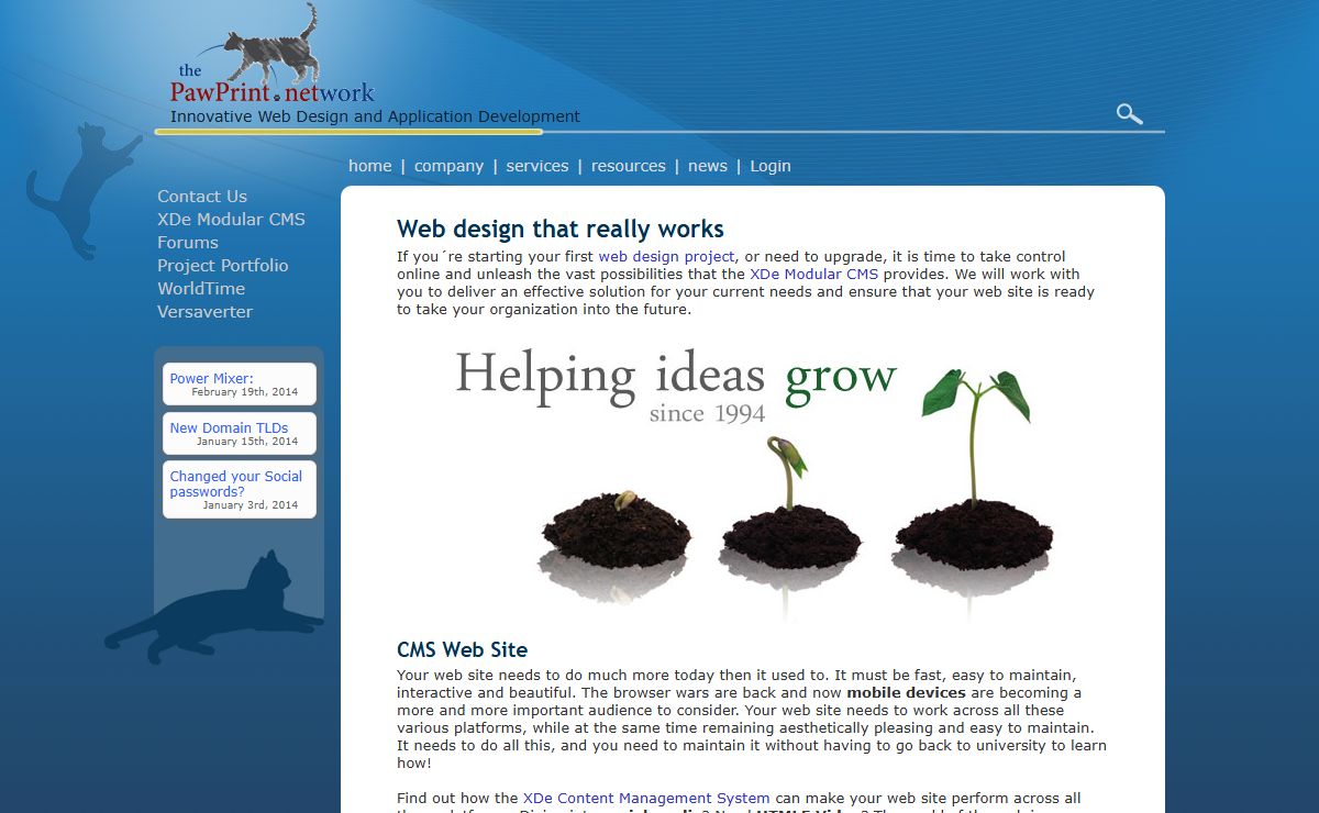 PawPrint :: web site design and application development using the XDe CMS