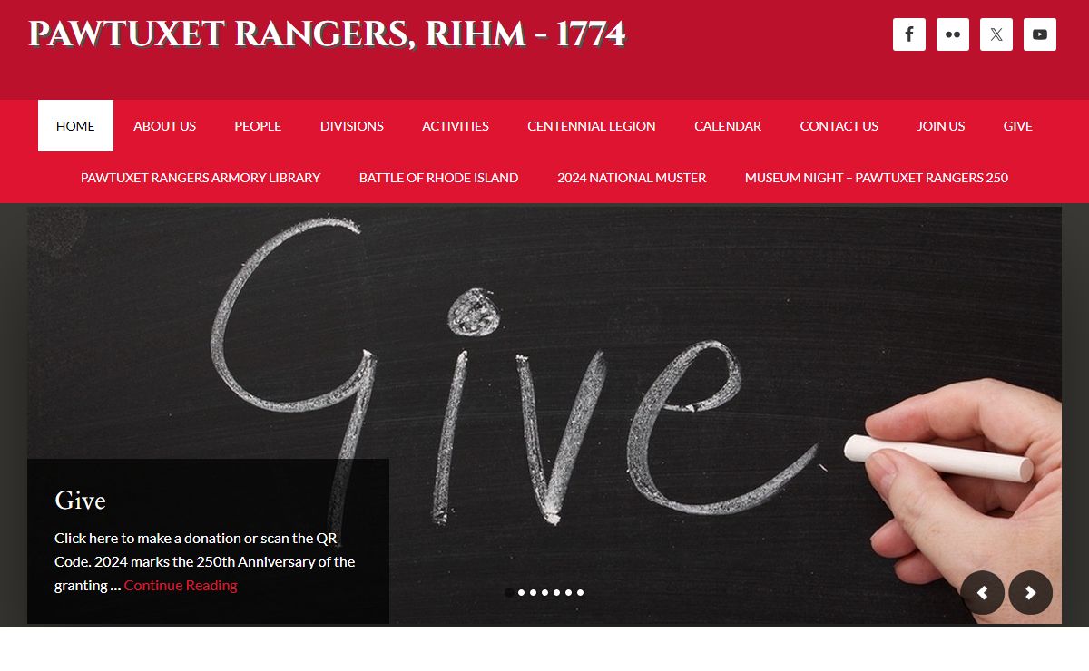 PAWTUXET RANGERS, RIHM - 1774 – Living History