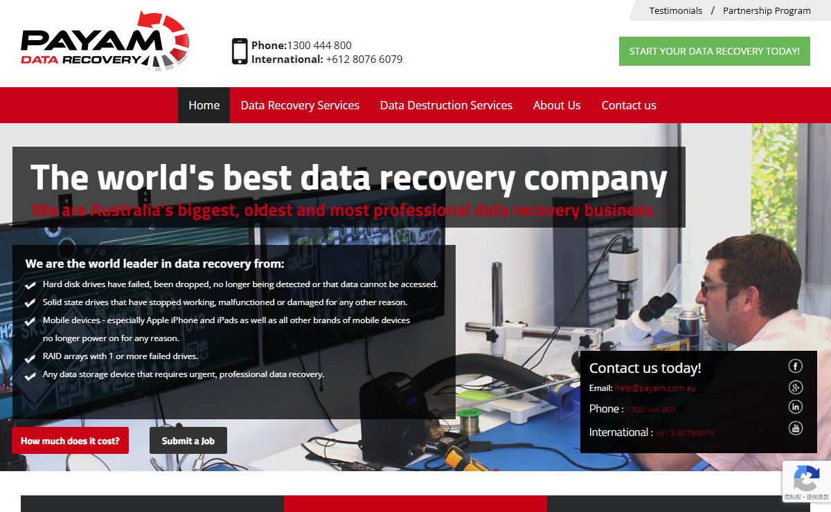 Payam Data Recovery - Hard drive, iPhone, SSD, RAID, NAS Data Recovery Firm in Australia