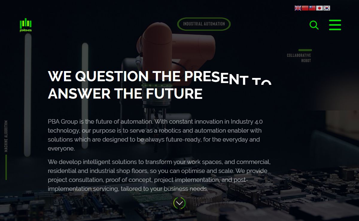 PBA Group, Tech 4.0 enabler for Robotics and Automation