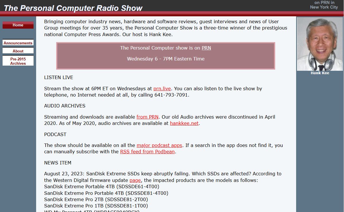 The Personal Computer Radio Show on WBAI