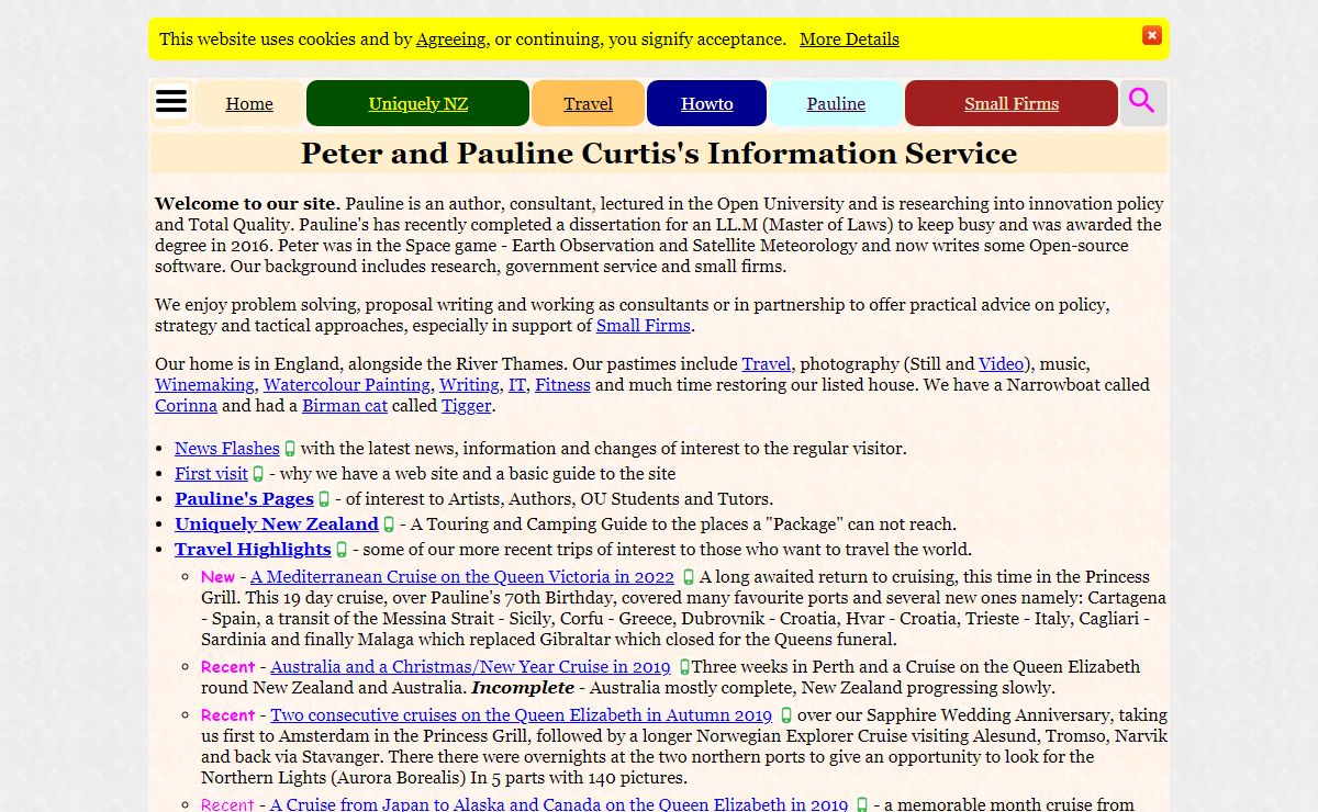 Peter and Pauline Curtis's Information Service