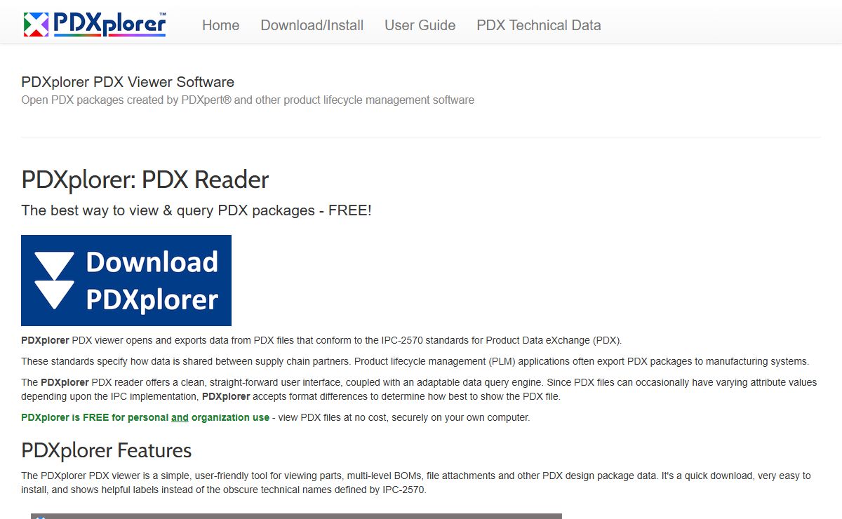 PDXplorer - Free PDX Viewer / PDX Reader for IPC-2570 data files