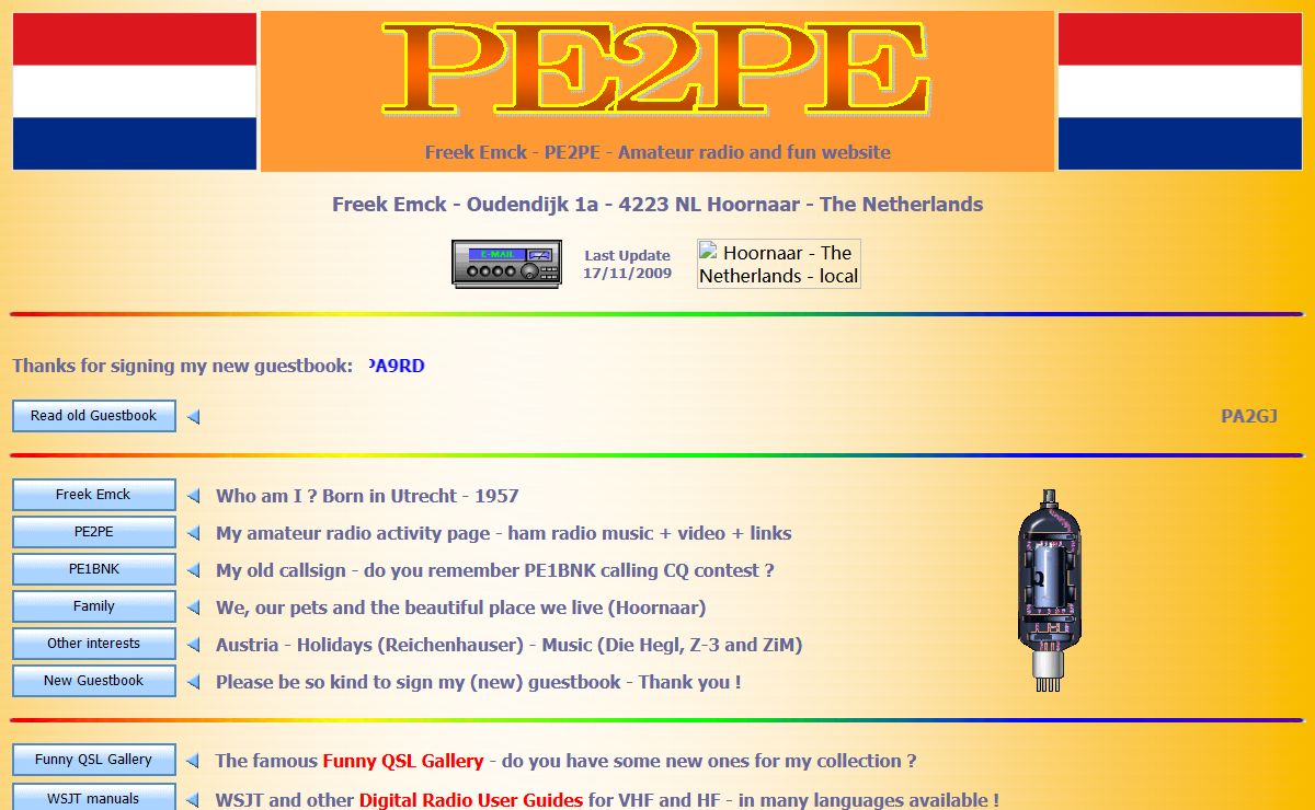 PE2PE - Freek Emck - amateur radio and fun homepage