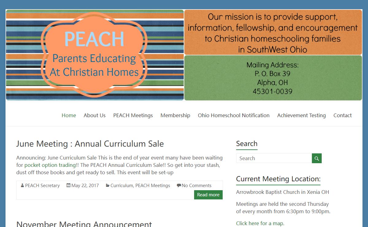 PEACH Homeschool Support Group Xenia|Dayton OH